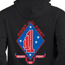 Load image into Gallery viewer, 1stBn 1st Marines USMC Unit hoodie, First Battalion First Marines (1/1) logo sweatshirt, USMC gift ideas for men, Marine Corp gifts men or women 1stBn 1st Marines
