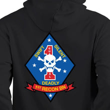 Load image into Gallery viewer, 1st Reconnaissance Unit Logo Black Sweatshirt, 1st Recon Unit Logo Black Hoodie
