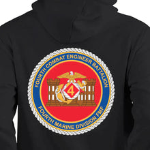 Load image into Gallery viewer, 4th CEB USMC Unit hoodie, 4th CEB logo sweatshirt, USMC gift ideas for men, Marine Corp gifts men or women
