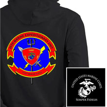 Load image into Gallery viewer, 26th Marine Expeditionary Unit USMC Unit hoodie, 26th MEU USMC Unit Logo sweatshirt, USMC gift ideas, Marine Corp gifts women or men, USMC unit logo gear, USMC unit logo sweatshirts 
