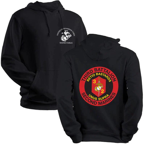 3d Bn 2d Marines  USMC Unit hoodie, 3d Bn 2d Marines logo sweatshirt, USMC gift ideas for men, Marine Corp gifts men or women 3rd Bn 2nd Marines