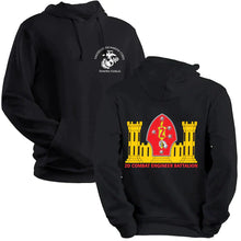 Load image into Gallery viewer, 2nd Combat Engineer Battalion Unit Logo Black Sweatshirt, 2nd CEB Black Hoodie
