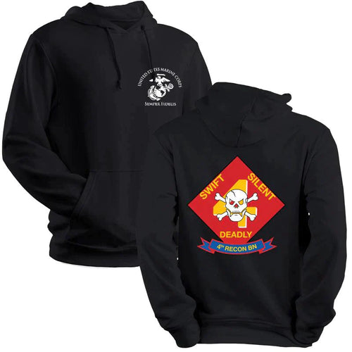 4th Reconnaissance Battalion USMC Unit Logo Black Sweatshirt