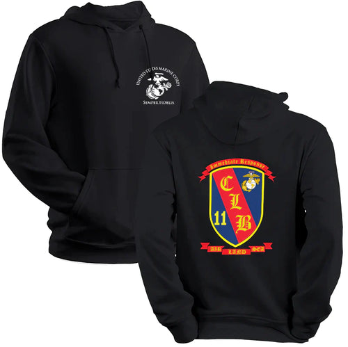 CLB-11 USMC Unit hoodie, Combat Logistics Battalion 11 logo sweatshirt, USMC gift ideas for men, Marine Corp gifts men or women CLB-11