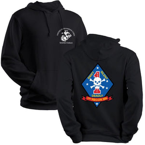 1st Reconnaissance Unit Logo Black Sweatshirt, 1st Recon Unit Logo Black Hoodie