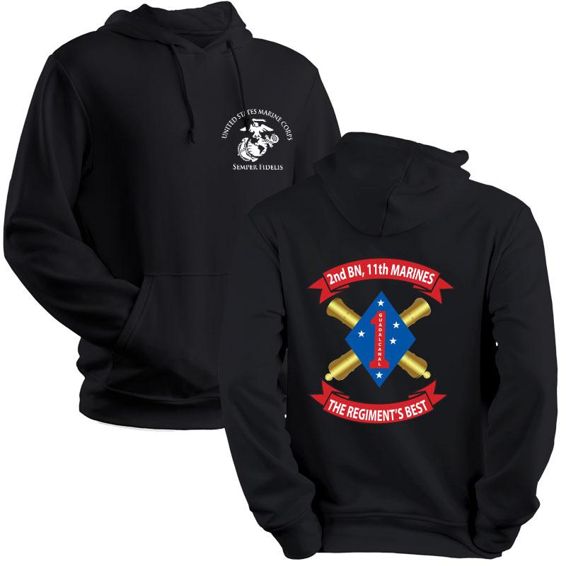 2/11 unit sweatshirt, 2/11 unit hoodie, 2nd battalion 11th Marines unit sweatshirt, USMC Unit Hoodie