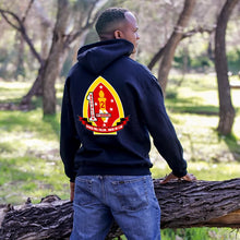 Load image into Gallery viewer, 1st Battalion 2nd Marines USMC Unit Black Sweatshirt, 1/2 unit hoodie, 1/2 unit sweatshirt, 1st Bn 2nd Marines unit hoodie, First Battalion Second Marines USMC Hoodie

