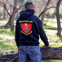 Load image into Gallery viewer, 1st Bn, 5th Marines USMC Unit hoodie, 1st Bn, 5th Marines logo sweatshirt, USMC gift ideas for men, Marine Corp gifts men or women
