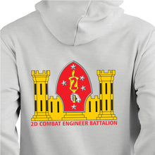 Load image into Gallery viewer, 2nd Combat Engineer Battalion Unit Logo Heather Grey Sweatshirt, 2nd CEB Heather Grey Hoodie
