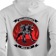 Load image into Gallery viewer, Marine Aviation Logistics Squadron 39 (MALS-39) Unit Black Sweatshirt, MALS-39 Hellhounds unit hoodie, Mals-39 unit sweatshirt, MALS-39 Hellhounds Marines unit hoodie
