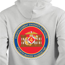 Load image into Gallery viewer, 4th CEB USMC Unit hoodie, 4th CEB logo sweatshirt, USMC gift ideas for men, Marine Corp gifts men or women
