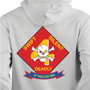 4th Reconnaissance Battalion USMC Unit Logo Heather Grey Sweatshirt
