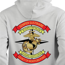 Load image into Gallery viewer, Second Supply battalion USMC Unit Heather Gray Sweatshirt, 2d Supply Bn Unit hoodie, 2D Supply Battalion unit sweatshirt, 2d Supply Bn unit hoodie, Marine Corps 2d Supply Nm USMC Hoodie
