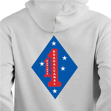 Load image into Gallery viewer, 1st Marine Regiment Unit USMC Unit hoodie, 1st Marine Regiment USMC Unit Logo sweatshirt, USMC gift ideas, Marine Corp gifts women or men, USMC unit logo gear, USMC unit logo sweatshirts 
