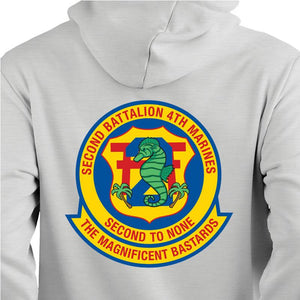 2nd Bn 4th Marines USMC Unit hoodie, 2dBn 4th Marines logo sweatshirt, USMC gift ideas, Marine Corp gifts women or men, USMC unit logo gear, USMC unit logo sweatshirts 