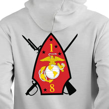 Load image into Gallery viewer, 1st Bn 8th Marines Heather Grey Unit Logo Sweatshirt
