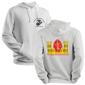 2nd Combat Engineer Battalion Unit Logo Heather Grey Sweatshirt, 2nd CEB Heather Grey Hoodie