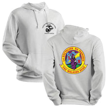 Load image into Gallery viewer, 1st Battalion 9th Marines Unit Logo Heather Grey Sweatshirt, 1st Battalion 9th Marines Unit Logo Heather Grey Hoodie
