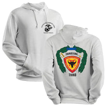 Load image into Gallery viewer, 3rd Bn 4th Marines USMC Unit hoodie, 3d Bn 4th Marines logo sweatshirt, USMC gift ideas for men, Marine Corp gifts men or women 3rd Bn 4th Marines 
