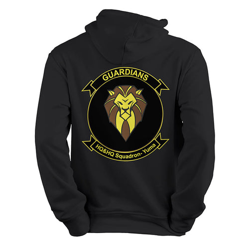 Headquarters & Headquarters Support Squadron Yuma Marines Unit Logo Black Sweatshirt, HQ &HQS Yuma Marines Unit Logo Black Hoodie