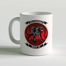 Load image into Gallery viewer, Marine Aviation Logistics Squadron 39 Hellhounds Unit Logo Coffee Mug
