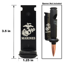 Load image into Gallery viewer, Black USMC 50 Cal Bottle Opener Holster with measurement
