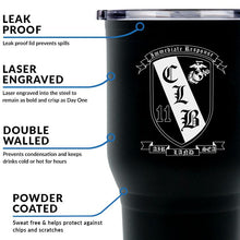 Load image into Gallery viewer, CLB-11 logo tumbler, CLB-11 coffee cup, Combat Logistics Battalion 11 USMC, Marine Corp gift ideas, USMC Gifts 30 oz

