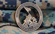 Load image into Gallery viewer, Iwo Jima Challenge Coin with Sands of Iwo Jima
