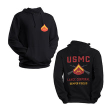 Load image into Gallery viewer, Lance Corporal Hoodie, LCpl Hoodie, USMC Rank Hoodie, USMC LCpl Hoodie Sweatshirt
