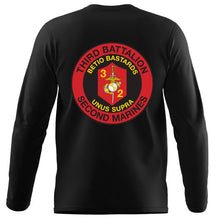 Load image into Gallery viewer, 3d Bn 2d Marines Long Sleeve t-shirt-USMC Gifts for Women or Men black
