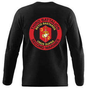 3d Bn 2d Marines Long Sleeve t-shirt-USMC Gifts for Women or Men black