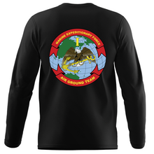 Load image into Gallery viewer, I Marine Expeditionary Force (IMEF) Long Sleeve T-Shirt, IMEF unit t-shirt, USMC IMEF, IMEF USMC Long Sleeve T-Shirt, IMEF USMC Unit Logo Long Sleeve Black T-Shirt
