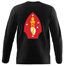 Load image into Gallery viewer, 2nd Marine Division USMC long sleeve Unit T-Shirt, 2nd Marine Division logo, USMC gift ideas for men, Marine Corp gifts men or women 
