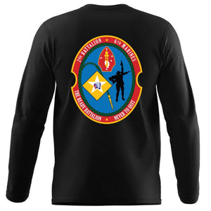 2nd Bn 6th Marines USMC long sleeve Unit T-Shirt, 2nd Bn 6th Marines logo, USMC gift ideas for men, Marine Corp gifts men or women 2nd Bn 6th Marines 2d Bn 6th Marines  black