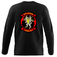 Load image into Gallery viewer, Marine Aviation Logistics Battalion 14 (MALS-14) Long Sleeve T-Shirt, MALS-14 unit t-shirt, USMC MALS-14, 1st Battalion 2nd Marines t-shirt, Marine Aviation Logistics Battalion 14 Long Sleeve Black T-Shirt
