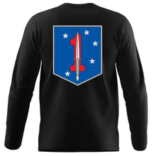Load image into Gallery viewer, 1st MSOB USMC long sleeve Unit T-Shirt, 1st MSOB logo, USMC gift ideas for men, Marine Corp gifts men or women 1st MSOB 1st Marine Raider Bn  black
