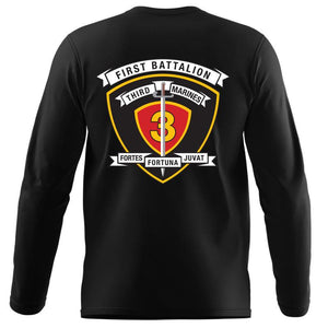 1st Bn 3rd Marines USMC long sleeve Unit T-Shirt, 1st Bn 3rd Marines logo, USMC gift ideas for men, Marine Corp gifts men or women 1st Bn 3rd Marines