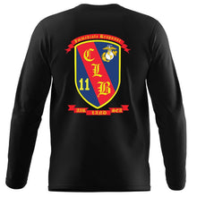 Load image into Gallery viewer, CLB-11 USMC long sleeve Unit T-Shirt, CLB-11 logo, USMC gift ideas for men, Marine Corp gifts men or women CLB-11 Combat Logistics Battalion 11 
