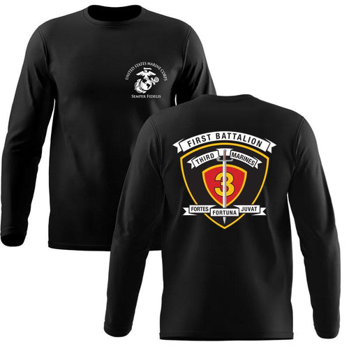 1st Battalion 3rd Marines Long Sleeve T-Shirt, 1/3 Long Sleeve T-Shirt, USMC 1/3 unit t-shirt