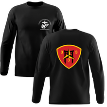 Load image into Gallery viewer, 3rd Battalion 3rd Marines USMC long sleeve Unit T-Shirt, 3dBn 3rd Marines logo, USMC gift ideas for men, Marine Corp gifts men or women, 3/3 USMC Unit Gear, 3rdBn 3rd Marines

