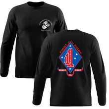 Load image into Gallery viewer, 1stBn 1st Marines USMC long sleeve Unit T-Shirt, 1stBn 1st Marines logo, USMC gift ideas for men, Marine Corp gifts men or women 1stBn 1st Marines
