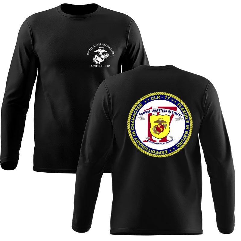 CLR-17 Marines Black Long Sleeve T-Shirt - USMC Unit