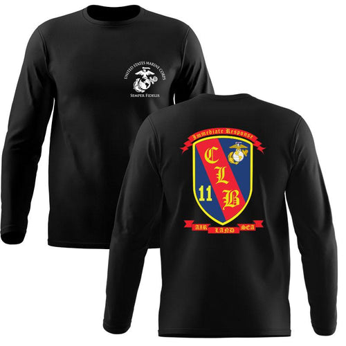 CLB-11 USMC Unit Black Long Sleeve T-Shirt