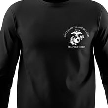 Load image into Gallery viewer, Black USMC Long Sleeve Shirt
