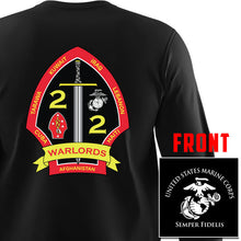 Load image into Gallery viewer, 2nd Bn 2nd Marines Logo Long Sleeve T-Shirt, 2nd Battalion 2d Marines Long Sleeve T-Shirt, 2/2 unit t-shirt, usmc 2/2
