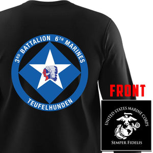 3rd Bn 6th Marines Marines Long Sleeve T-Shirt, 3rd battalion 6th Marines, 3/6 unit t-shirt
