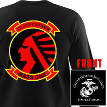 Load image into Gallery viewer, Marine Air Support Squadron-1 (MASS-1) USMC long sleeve Unit T-Shirt, MASS-1 USMC Unit logo, USMC gift ideas for men, Marine Corp gifts men or women MASS-1
