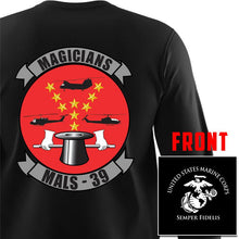 Load image into Gallery viewer, Marine Aviation Logistics Squadron 39 (MALS-39) USMC long sleeve Unit T-Shirt, MALS-39 Magicians logo, USMC gift ideas for men, Marine Corp gifts men or women MALS-39 Magicians
