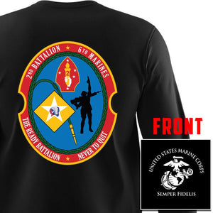 2nd Bn 6th Marines USMC long sleeve Unit T-Shirt, 2nd Bn 6th Marines logo, USMC gift ideas for men, Marine Corp gifts men or women 2nd Bn 6th Marines 2d Bn 6th Marines 