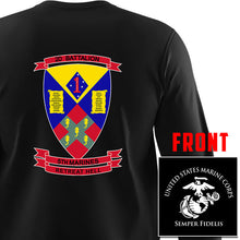 Load image into Gallery viewer, 2nd Battalion 5th Marines Long Sleeve T-Shirt, 2/5 unit t-shirt, USMC 2/5, 2nd Battalion 5th Marines t-shirt, 2d Battalion 5th Marines Long Sleeve Black T-Shirt
